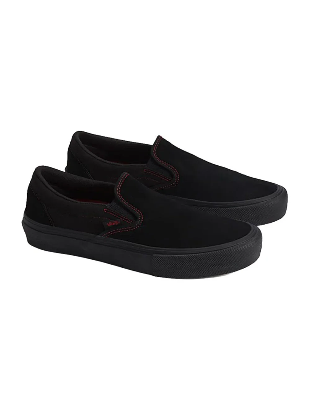 Vans Classic Slip-On Shoe Black Black Red Womwn Size 9.5 NWT